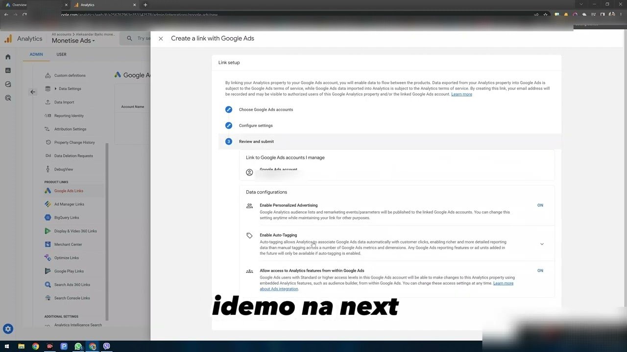 Povezivanje Google Ads-a i Google Analytics 4 naloga